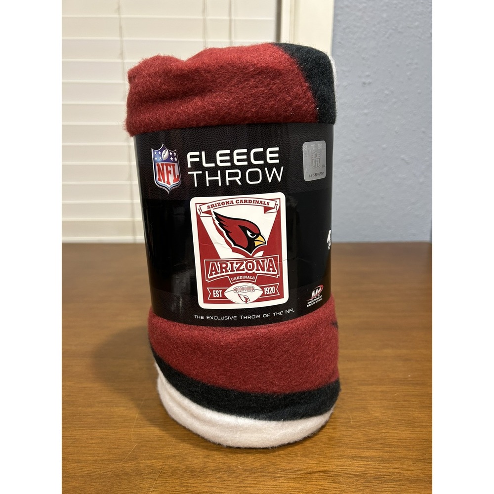 ARIZONA CARDINALS BLANKET FLEECE THROW NFL BY NORTHWEST MARQUE SERIES NWT 50x60"